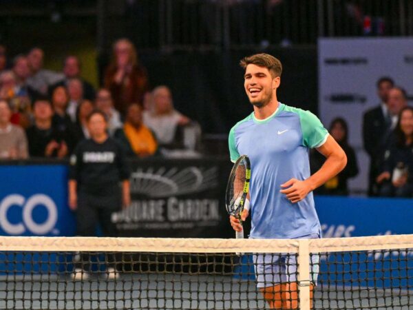 Carlos Alcaraz lors d'un match au Madison Square Garden fin 2024.