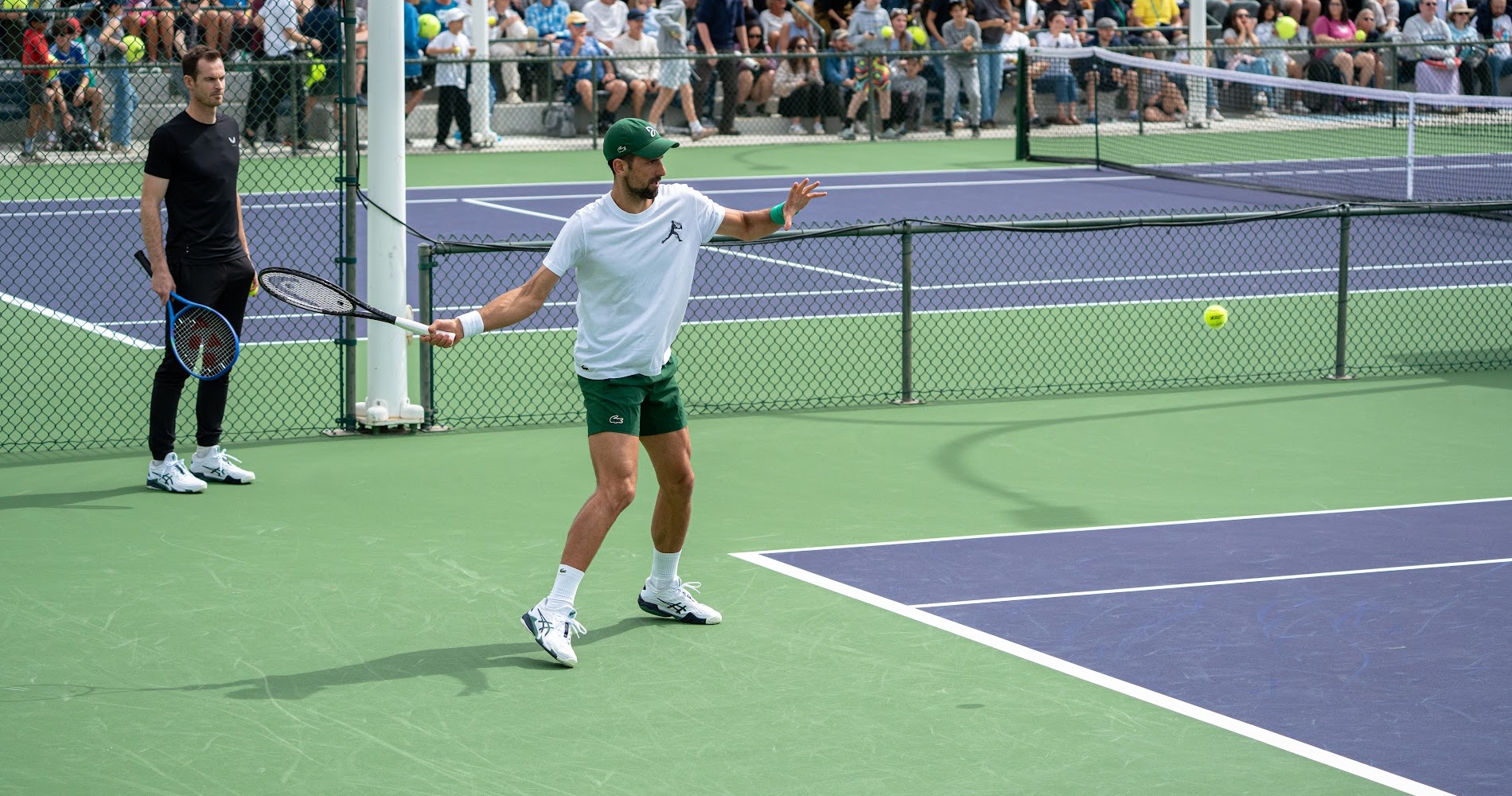 Novak Djokovic et Andy Murray à Indian Wells 2025 (Tristan Lapierre / Tennis Majors)